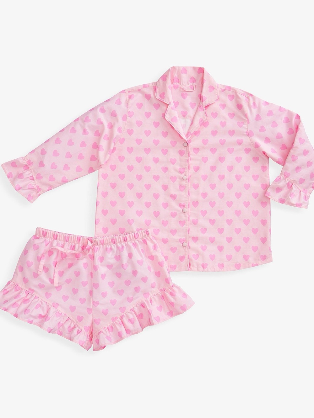 Stoney Clover Lane x PBTeen Pajama Top Heart Print Sateen Extra Large